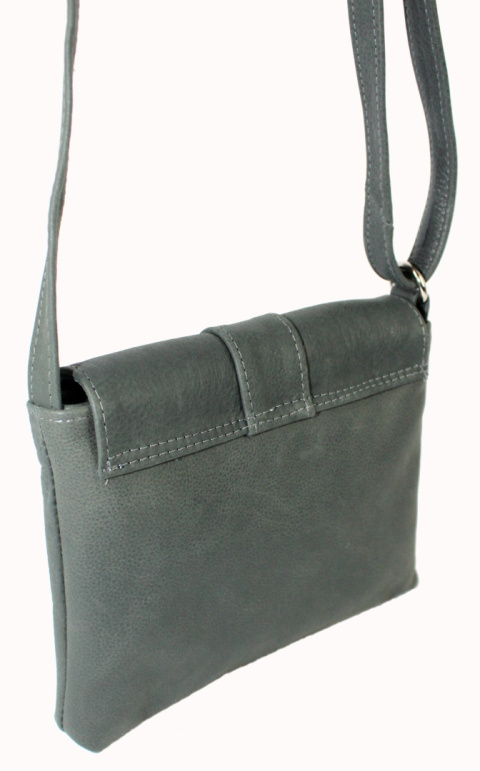 Torebka MAGRE (PL) EWA Mała Listonoszka Skóra Naturalna JASNY GRAFITOWY