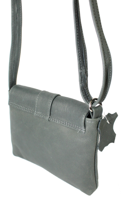 Torebka MAGRE (PL) EWA Mała Listonoszka Skóra Naturalna JASNY GRAFITOWY