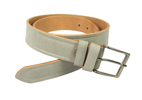 Pasek Skórzany Polska Galanteria (PL) Skóra Naturalna "Tłoczenie" 40 mm JASNY POPIELATY Klamra VINTAGE