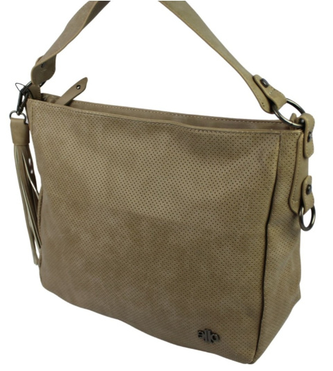 Torebka Skórzana Jennifer Jones Shopper Bag Skóra Włoska JJ3455 KAWA Z MLEKIEM