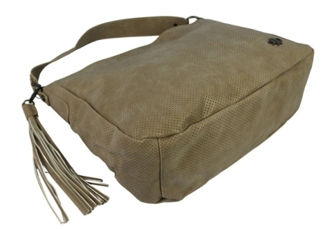 Torebka Skórzana Jennifer Jones Shopper Bag Skóra Włoska JJ3455 KAWA Z MLEKIEM