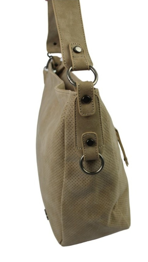 Torebka Skórzana Jennifer Jones Shopper Bag Skóra Włoska JJ3455 KAWA Z MLEKIEM