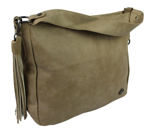 Torebka Skórzana Jennifer Jones Shopper Bag Skóra Włoska JJ3455 KAWA Z MLEKIEM