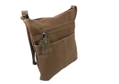 Torebka Skórzana MAGRE (PL) KAROLINA Listonoszka Skóra Naturalna MLECZNA CZEKOLADA