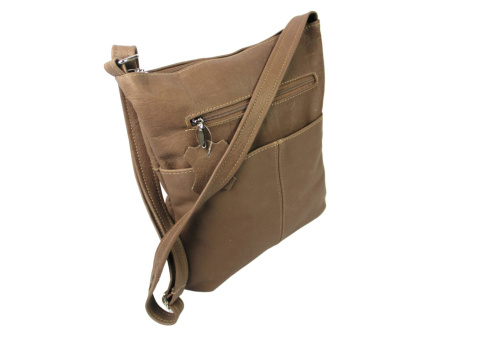 Torebka Skórzana MAGRE (PL) KAROLINA Listonoszka Skóra Naturalna MLECZNA CZEKOLADA