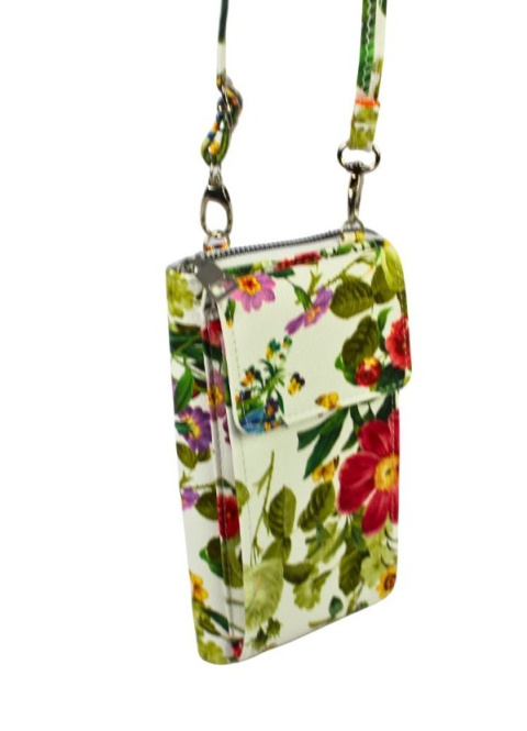 Damski Pionowy Portfel Na Pasku Jessica z Funkcją Torebki K-3300 Motyw Czerwony Portfelo-Torebka 20 x 12 x 6 [cm]