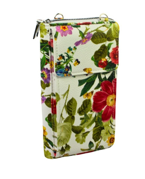 Damski Pionowy Portfel Na Pasku Jessica z Funkcją Torebki K-3300 Motyw Czerwony Portfelo-Torebka 20 x 12 x 6 [cm]