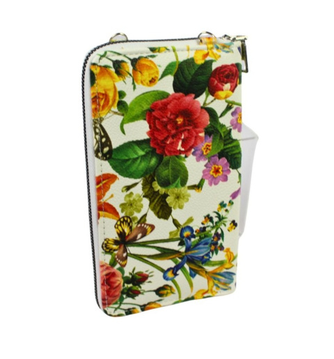 Damski Pionowy Portfel Na Pasku Jessica z Funkcją Torebki K-3300 Motyw Czerwony Portfelo-Torebka 20 x 12 x 6 [cm]