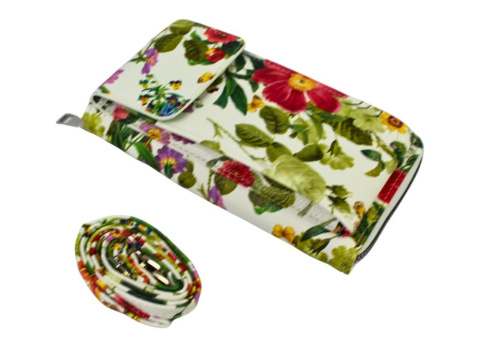 Damski Pionowy Portfel Na Pasku Jessica z Funkcją Torebki K-3300 Motyw Czerwony Portfelo-Torebka 20 x 12 x 6 [cm]