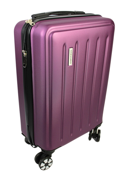 Mała Ekskluzywna Walizka Turystyczna GREGORIO W3015 FIOLETOWA 45x33x19 28 litrów