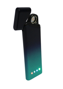 Praktyczna Elektryczna Zapalniczka USB Elegancka Z Kablem Mikro USB TURKUSOWO CZARNA