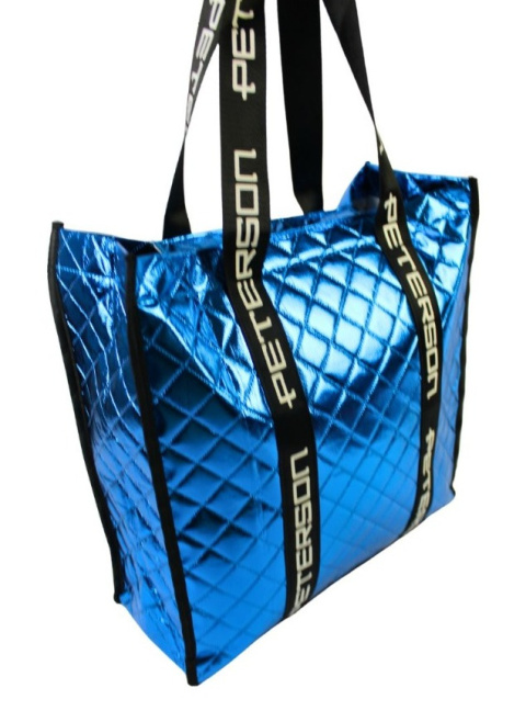 Torebka Damska Materiałowa Peterson PTN RSPV 003 NIEBIESKA Na Suwak 40 x 41 x 15 [cm]