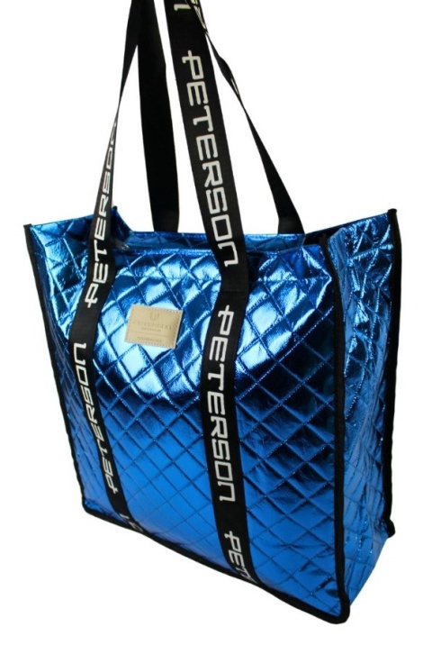 Torebka Damska Materiałowa Peterson PTN RSPV 003 NIEBIESKA Na Suwak 40 x 41 x 15 [cm]