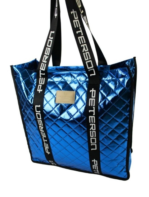 Torebka Damska Materiałowa Peterson PTN RSPV 003 NIEBIESKA Na Suwak 40 x 41 x 15 [cm]