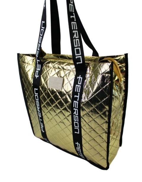 Torebka Damska Materiałowa Peterson PTN RSPV 003 ZŁOTA Na Suwak 40 x 41 x 15 [cm]