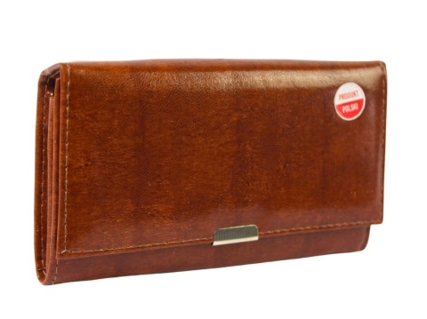 Klasyczny Portfel Damski KONIAKOWY HARO (PL) Poziomy Mały Skóra Włoska 14 x 9 [cm]