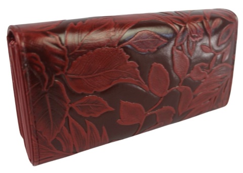 Portfel Damski GREGORIO HL-106 Długi Max Suwak RIFD Skóra Naturalna CZERWONY 19,5 x 10 x 4 [cm]