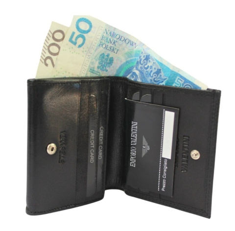 Portfel Uniwersalny KOMIN EMPORIO VALENTINI Skóra Licowa CZARNY 39 146 10 x 8,5 x 2,5 [cm]