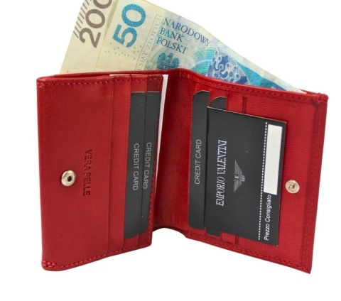 Portfel Uniwersalny KOMIN EMPORIO VALENTINI Skóra Licowa CZERWONY 39 146 10 x 8,5 x 2,5 [cm]