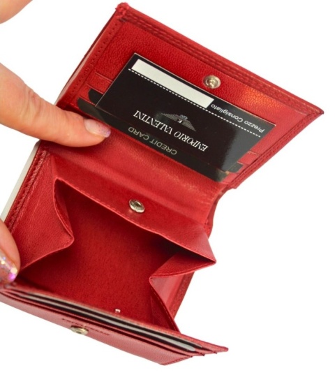 Portfel Uniwersalny KOMIN EMPORIO VALENTINI Skóra Licowa CZERWONY 39 146 10 x 8,5 x 2,5 [cm]