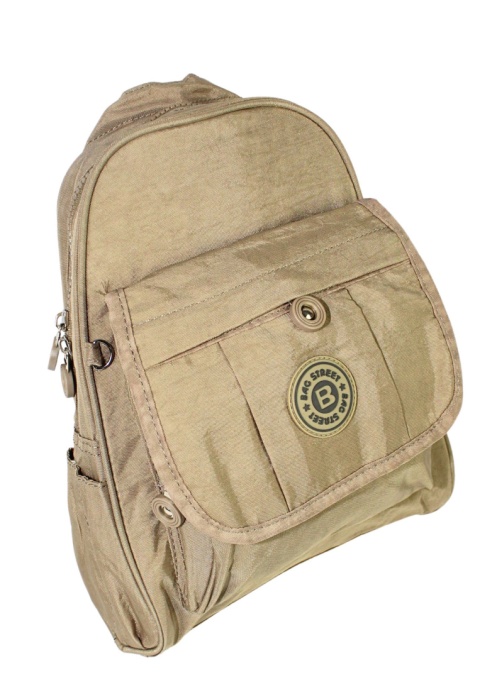 Praktyczny Plecak Materiałowy BAG STREET 2229 KAWA Z MLEKIEM 30 x 25 x 6,5 [cm]