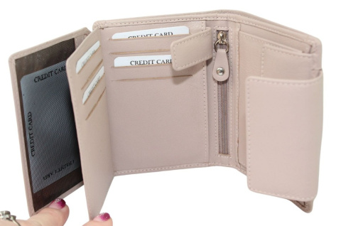 Portfel Damski Skórzany PolskaGalanteria.pl Skóra Licowa SL-1572 14 x 11 x 4 [cm]