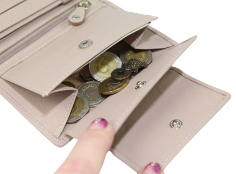 Portfel Damski Skórzany PolskaGalanteria.pl Skóra Licowa SL-1572 14 x 11 x 4 [cm]