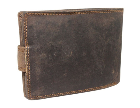 Portfel Męski PolskaGalanteria(PL) Skóra Licowa Duży Poziomy Z Zapinką Dwa Skrzydełka ''MOTYW TRAKTOR'' 895