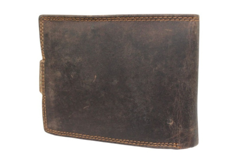 Portfel Męski PolskaGalanteria(PL) Skóra Licowa Duży Poziomy Z Zapinką Dwa Skrzydełka ''MOTYW TRAKTOR'' 895