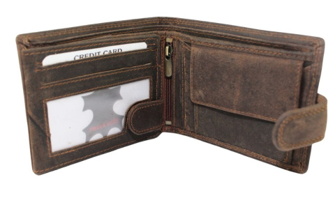 Portfel Męski PolskaGalanteria(PL) Skóra Licowa Duży Poziomy Z Zapinką Dwa Skrzydełka ''MOTYW TRAKTOR'' 895