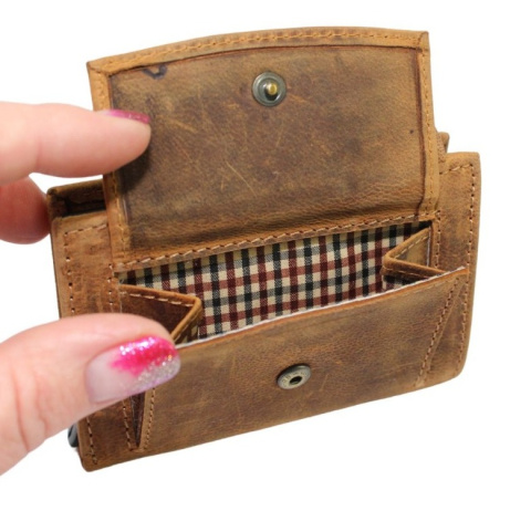 Etui Na Karty Dokumenty Wizytownik Pionowy Skóra Naturalna RIFD VS IN-1092 MARRONE CZASZKA 10,5 x 7,5 x 2,5  [cm]