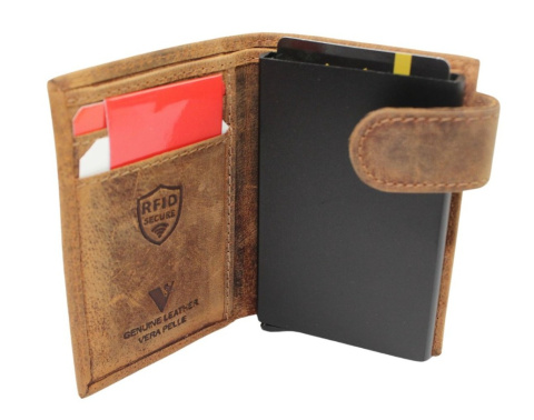 Etui Na Karty Dokumenty Wizytownik Pionowy Skóra Naturalna RIFD VS IN-1092 MARRONE SKUTER 10,5 x 7,5 x 2,5  [cm]