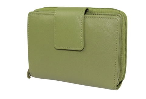 Portfel Damski Skórzany PolskaGalanteria.pl Skóra Licowa Z Suwakiem Na Zewnątrz SL-1573 14 x 11 x 4 [cm]