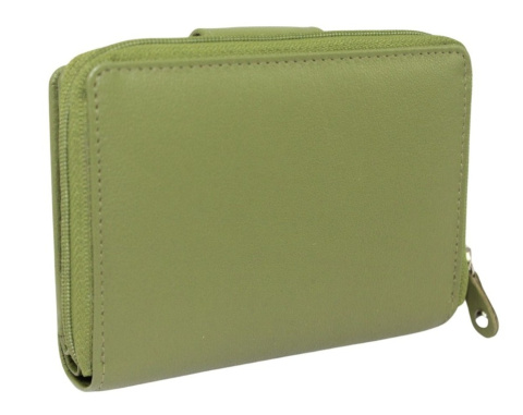 Portfel Damski Skórzany PolskaGalanteria.pl Skóra Licowa Z Suwakiem Na Zewnątrz SL-1573 14 x 11 x 4 [cm]