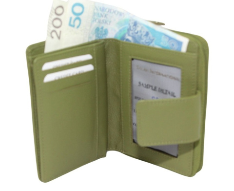 Portfel Damski Skórzany PolskaGalanteria.pl Skóra Licowa Z Suwakiem Na Zewnątrz SL-1573 14 x 11 x 4 [cm]
