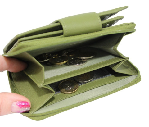 Portfel Damski Skórzany PolskaGalanteria.pl Skóra Licowa Z Suwakiem Na Zewnątrz SL-1573 14 x 11 x 4 [cm]