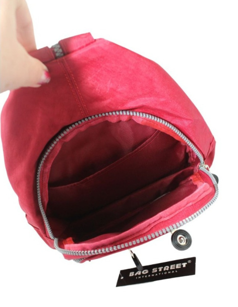 Praktyczny Plecak Materiałowy Kresz Wodoodporny BAG STREET 2257 BORDOWY 35 x 21 x 12 [cm]