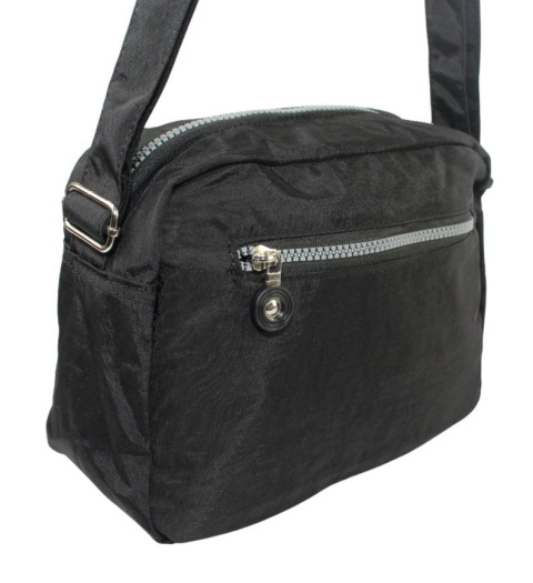 Stylowa Lekka Materiałowa Torba Kresz Wodoodporna Pozioma Średnia Na Ramię Bag Street NR 2245 CZARNY 28 x 19 x 12 [cm]