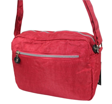 Stylowa Lekka Materiałowa Torba Kresz Wodoodporna Pozioma Średnia Na Ramię Bag Street NR 2245 CZERWONY 28 x 19 x 12 [cm]