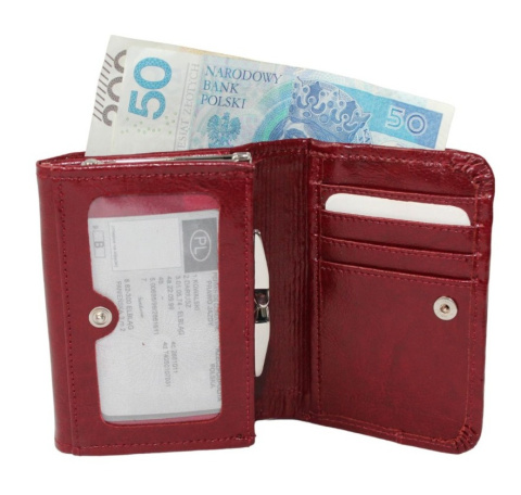 Portfel Damski Skórzany CRIS-POL (PL) 12 cm Klamra Wewnątrz Skóra Naturalna P13 12,5 x 9 x 3 [cm] 