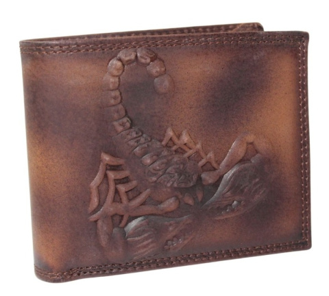 Portfel Męski WILD SCORPION Skóra Zamszowa Poziomy Bez Zapięcia Ze Skrzydełkiem N724-VRS 10,5 x 8 x 3 [cm]