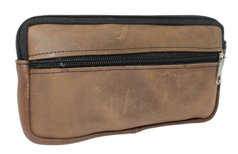 Skórzana Saszetka Na Pasek Z Suwakiem Polska Galanteria (PL) CAPPUCCINO MAZANA 18,5 x 11 x 2 [cm]