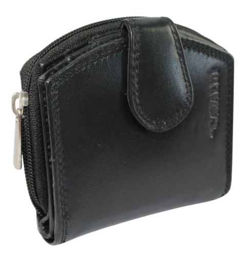 Portfel Damski Skórzany Cavaldi PP-066-SCL CZARNY RIFD Skóra Licowa Z Suwakiem Na Zewnątrz 11 x 10 x 3 [cm]