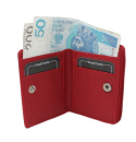 Portfel Skórzany Bułeczka Mini Money Maker Skóra Licowa  CZERWONY Suwak RFID 514B 11 x 8 x 2,5 [cm]