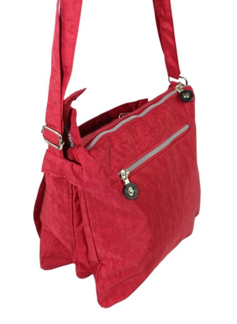 Stylowa Lekka Torba Średnia Wodoodporny Lekki Materiał Kresz Na Ramię Bag Street NR 2226 BORDOWY