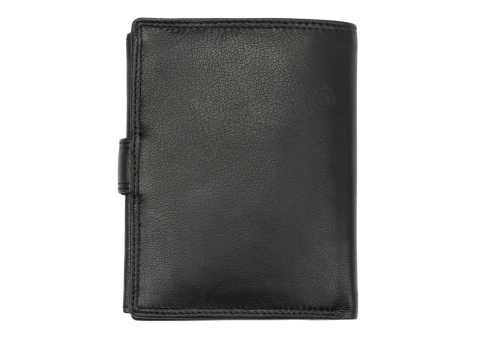 Portfel Męski Skórzany MONEY KEPPER Duży Pionowy Z Zapinką Dwa Skrzydełka CC5601B-4 RFID ,,MOTOCYKL,, CZARNY 13 x 10 x 2 [cm]