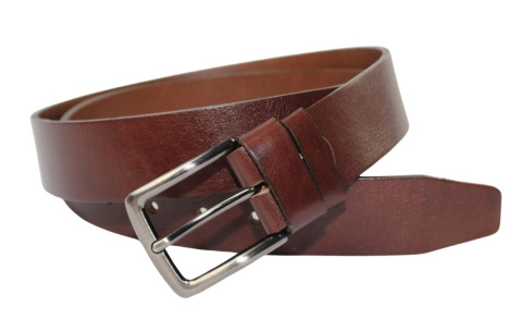 Pasek Skórzany Męski PAS-MAX (PL) KASZTANOWY Gładki 40 mm Skóra Naturalna Licowa k40