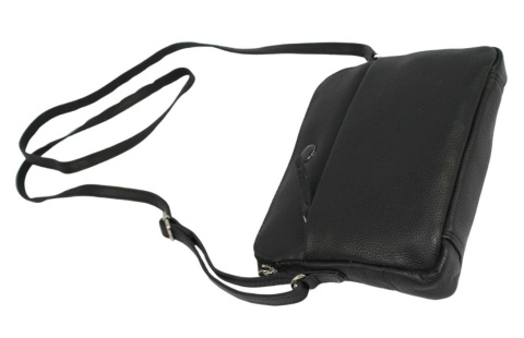 Torebka Z Ekologicznej Skóry Włoskiej Peterson PTN 3625 CZARNA 20 x 16 x 6 [cm]