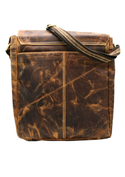 Duża Pionowa Torba Męska Ze Skóry Naturalnej PETERSON PTN 788-TMH 5894 Z Surowej Skóry 34 x 28 x 7,5 [cm]