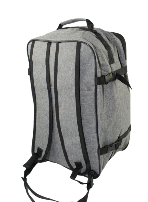 Wytrzymały Plecak Podróżny RGL M26 SZARY CZARNA LAMÓWKA 40 x 27 x 19 [cm] 24 Litry Do Samolotu Bagaż Podręczny